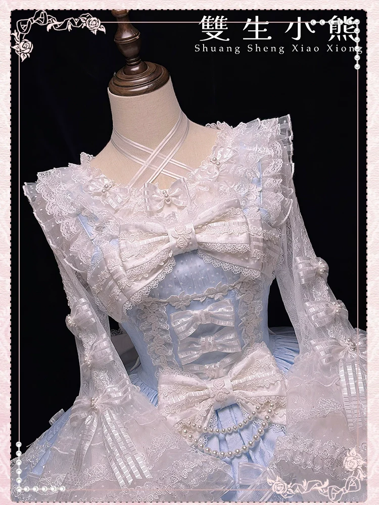Shuang Sheng Xiao Xiong - Heart of Love - Sweet Lolita Wedding JSK, Bow Details - Image 91