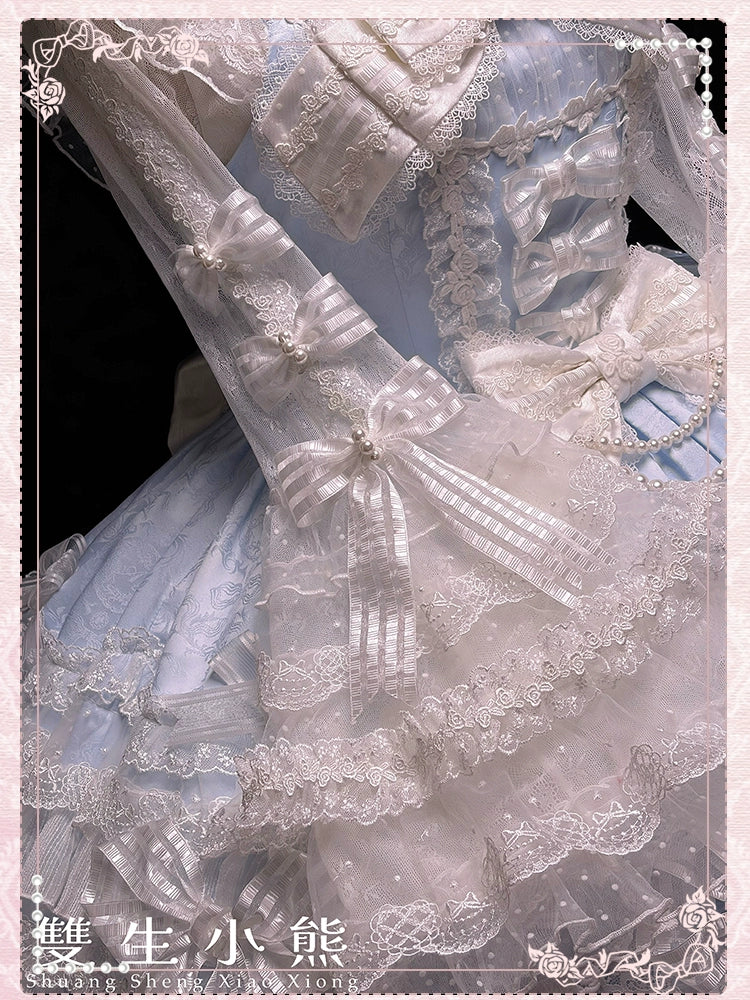 Shuang Sheng Xiao Xiong - Heart of Love - Sweet Lolita Wedding JSK, Bow Details - Image 95