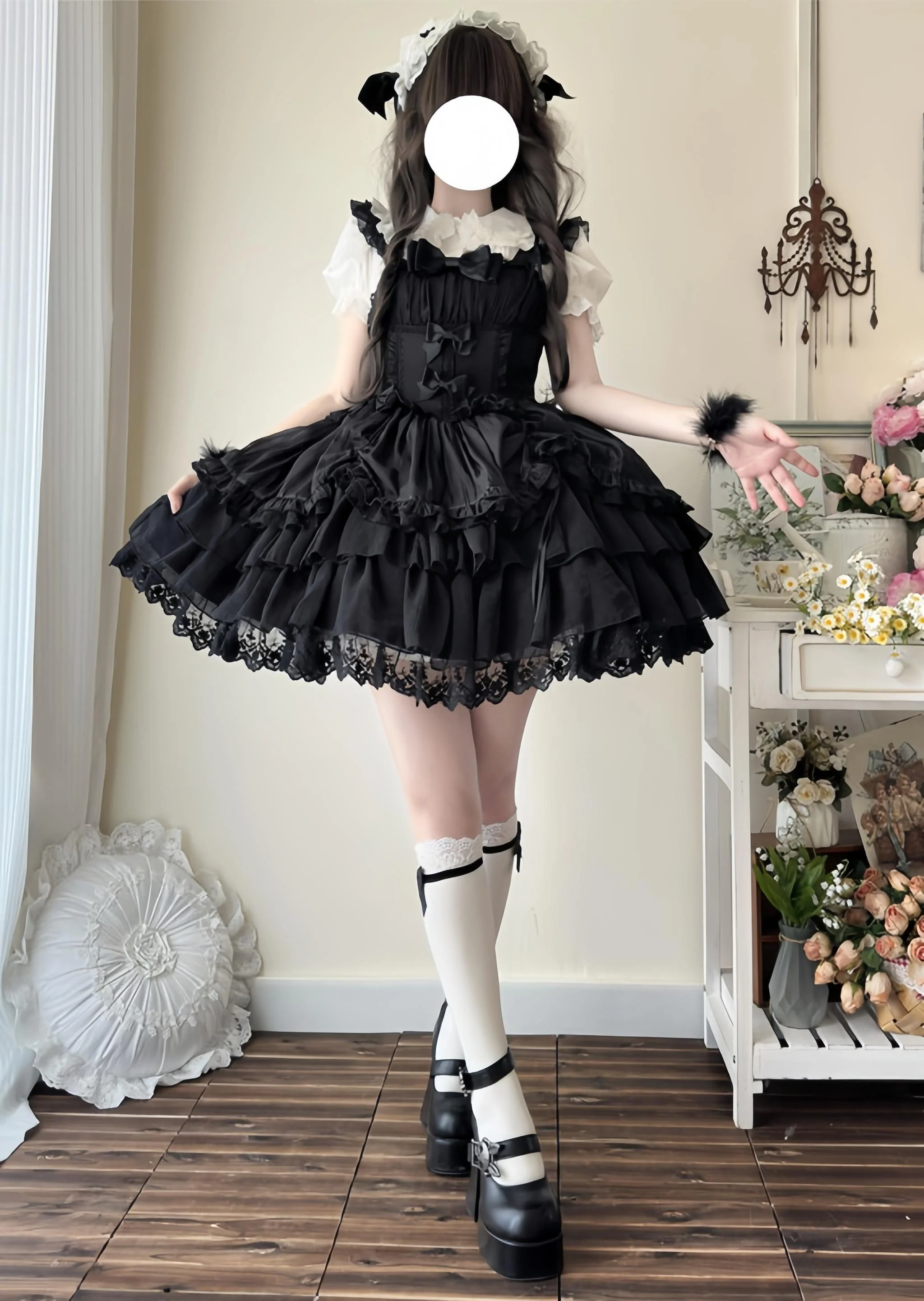 Love of Rebirth - Sweet Lolita JSK Dress, Tiered Hem - Image 2