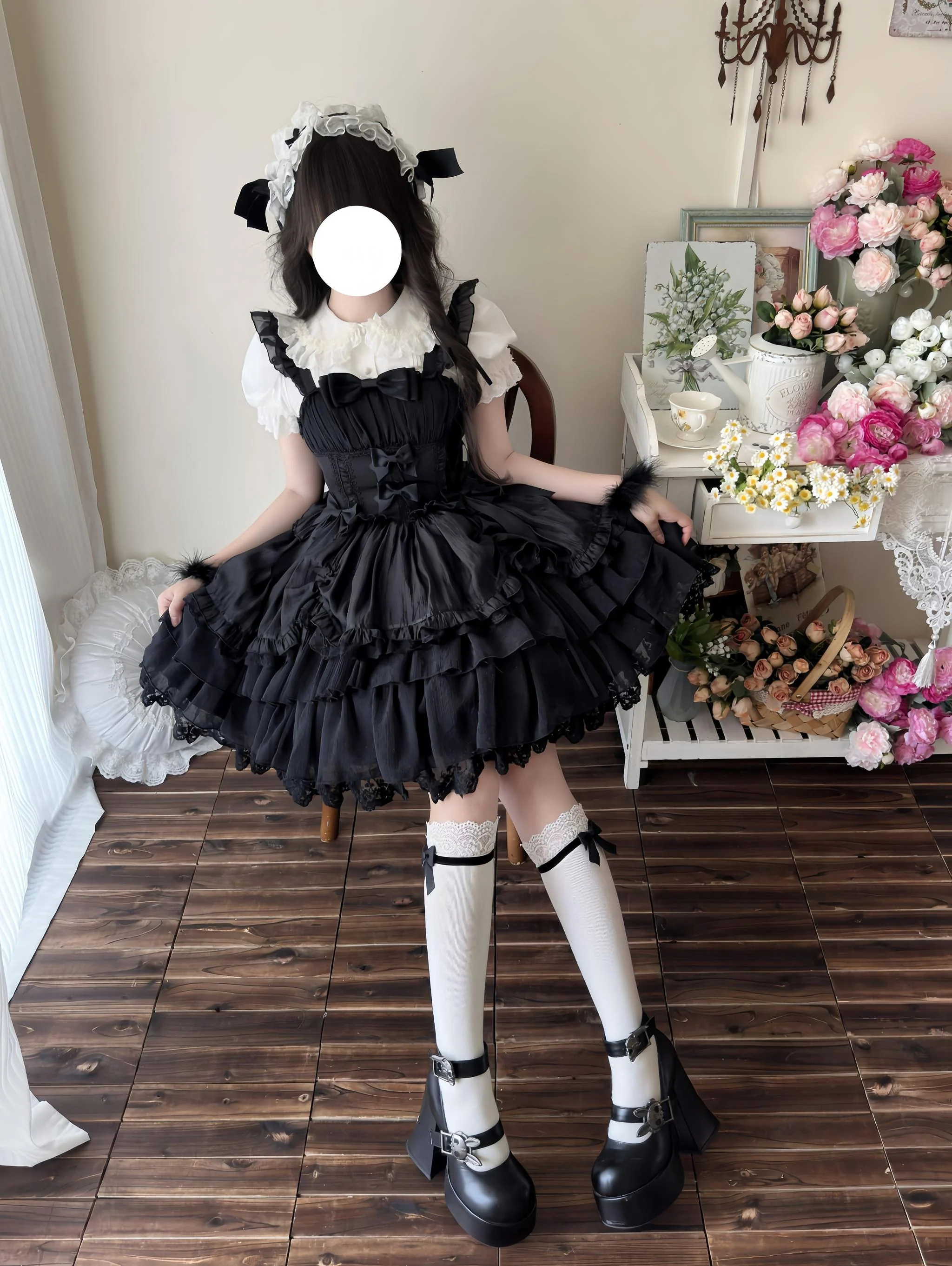 Love of Rebirth - Sweet Lolita JSK Dress, Tiered Hem - Image 3