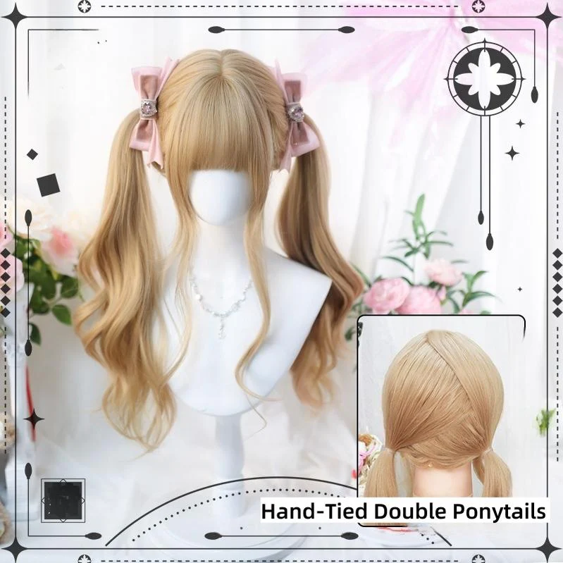 Dalao Home - Sweet Lolita Wig Double Ponytails Long Wavy Wig - Image 3