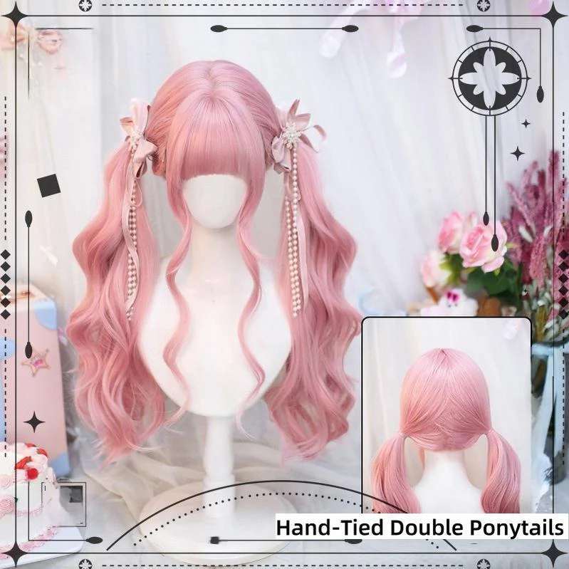 Dalao Home - Sweet Lolita Wig Double Ponytails Long Wavy Wig - Image 4