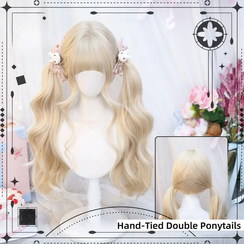Dalao Home - Sweet Lolita Wig Double Ponytails Long Wavy Wig - Image 6
