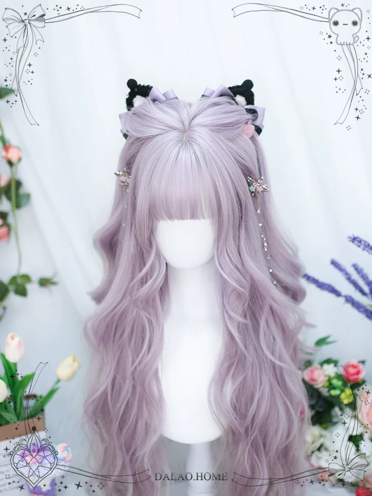 Dalao Home - Poi Balls - Sweet Lolita Wig Long Curly Purple Wigs - Image 3