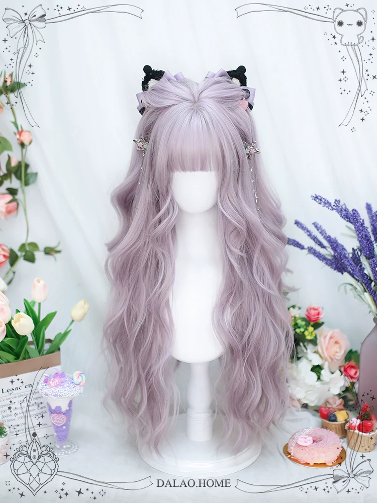Dalao Home - Poi Balls - Sweet Lolita Wig Long Curly Purple Wigs - Image 4