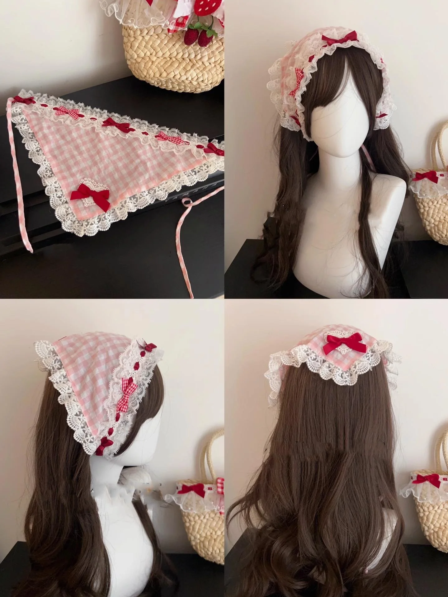 Strawberry Tea - Sweet Red Lolita OP Dress Short Sleeve Apron Dress - Image 16