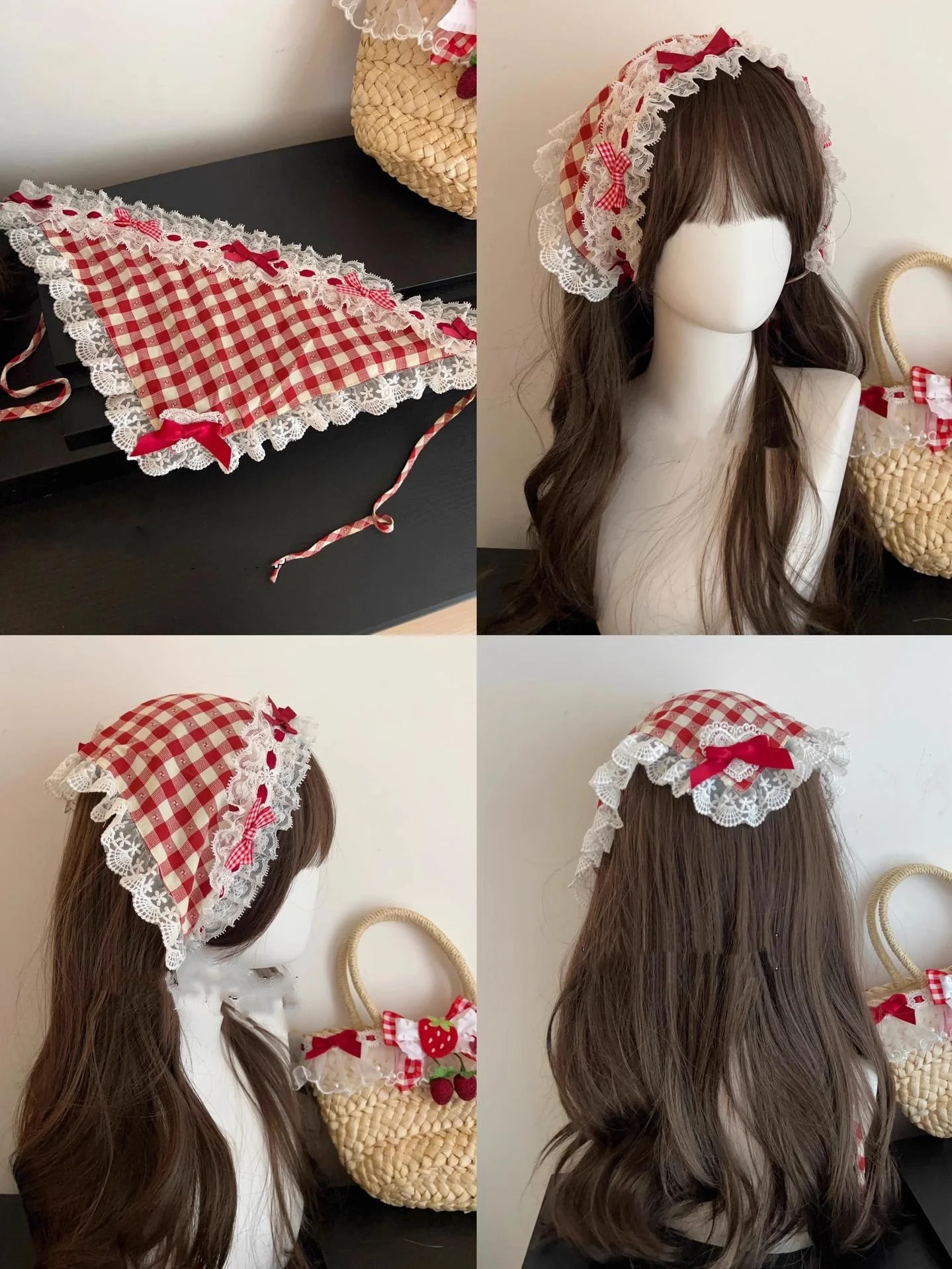 Strawberry Tea - Sweet Red Lolita OP Dress Short Sleeve Apron Dress - Image 17