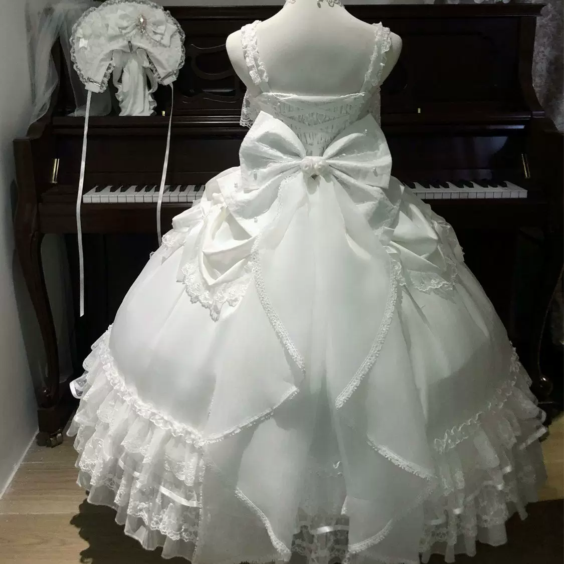 Drapery Poem - Sweet Wedding Lolita JSK Dress, Long Tiered Skirt - Image 14