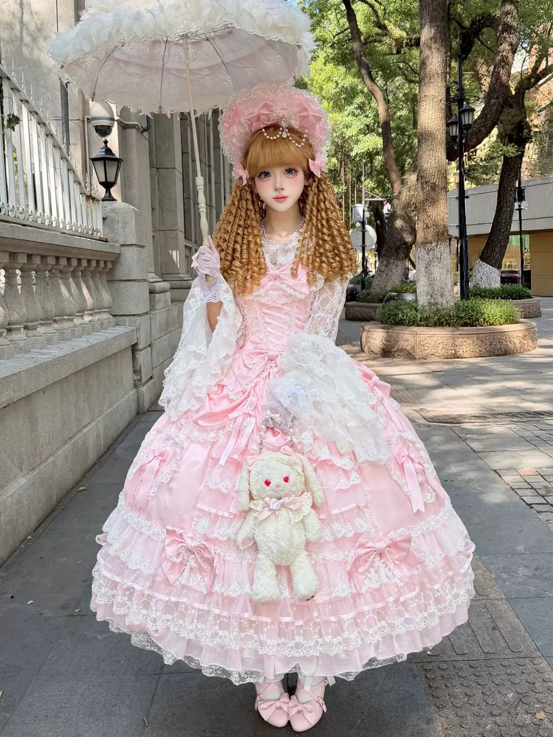 Drapery Poem - Sweet Wedding Lolita JSK Dress, Long Tiered Skirt - Image 6