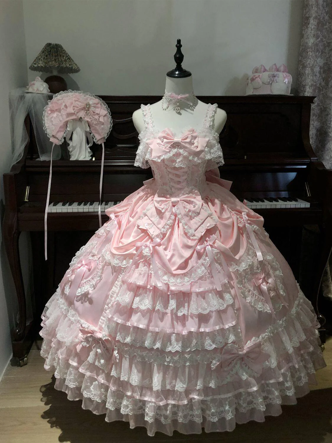 Drapery Poem - Sweet Wedding Lolita JSK Dress, Long Tiered Skirt - Image 7