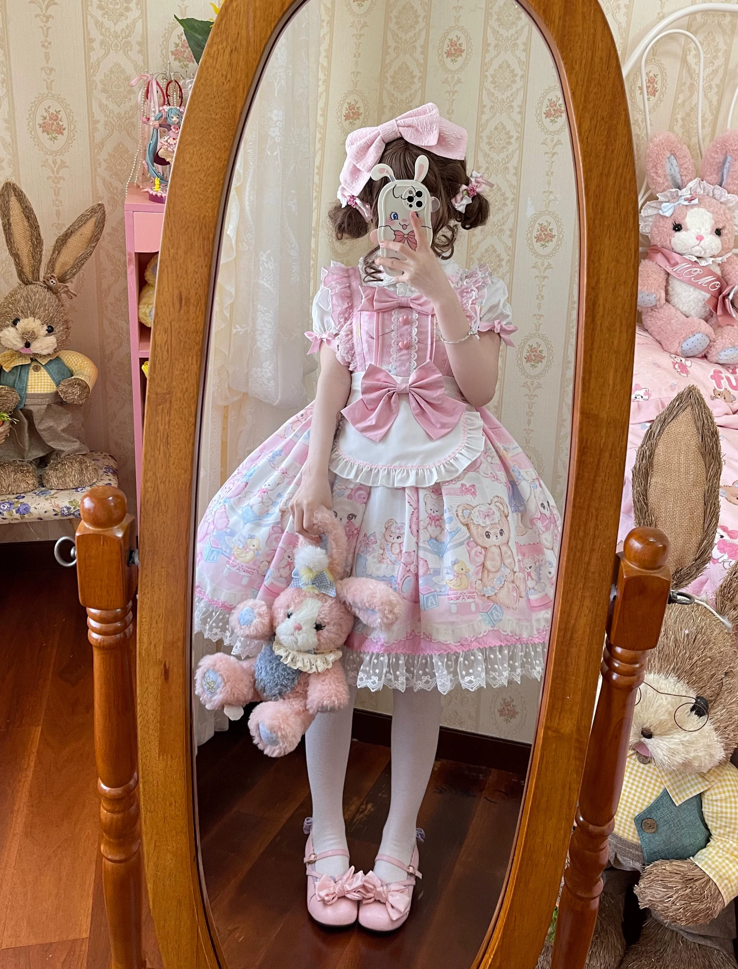Hanguliang - Sweet Bunny Bear - Sweet Lolita Jumper Dress Cute JSK - Image 7