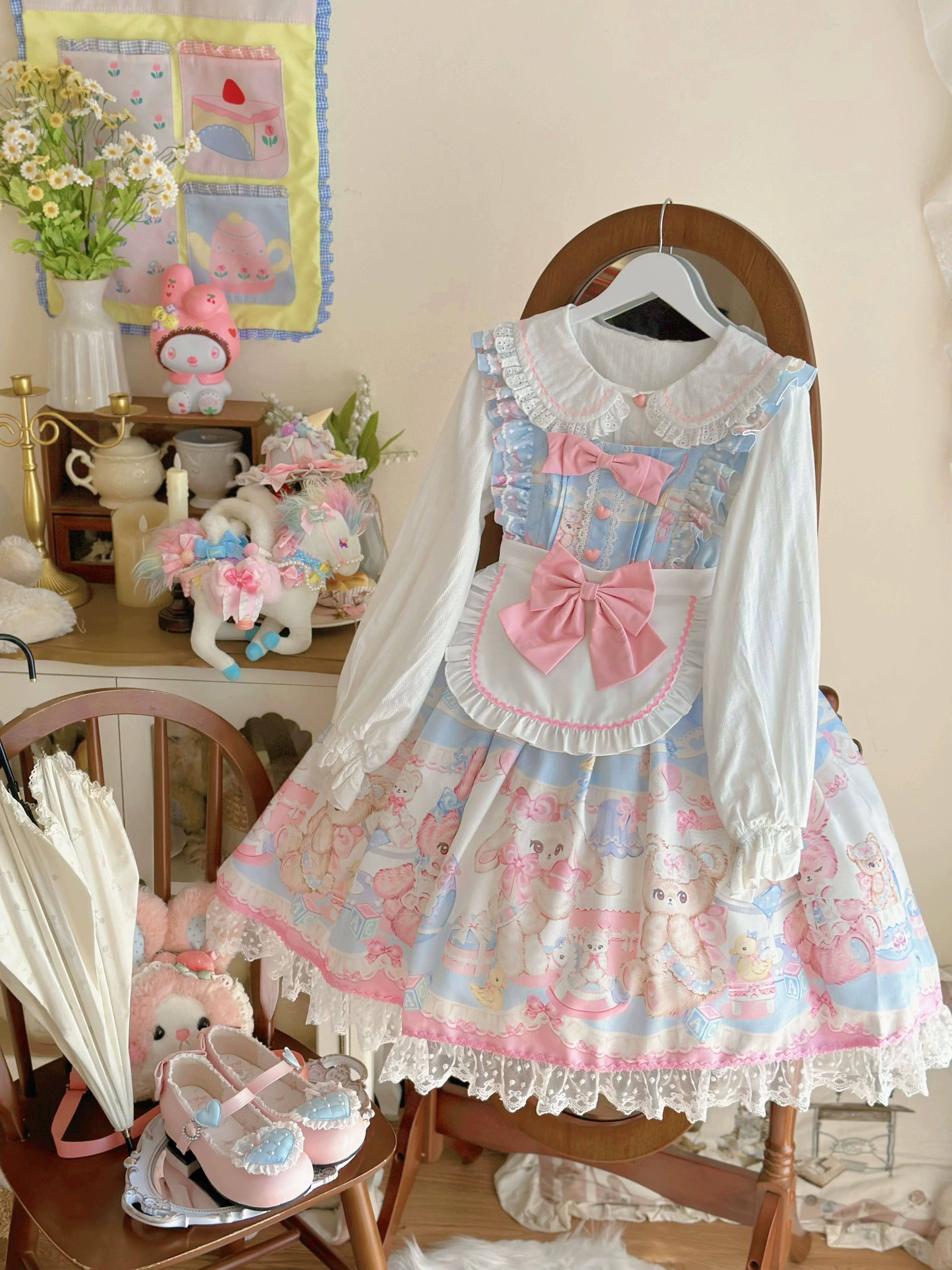 Hanguliang - Sweet Bunny Bear - Sweet Lolita Jumper Dress Cute JSK - Image 9