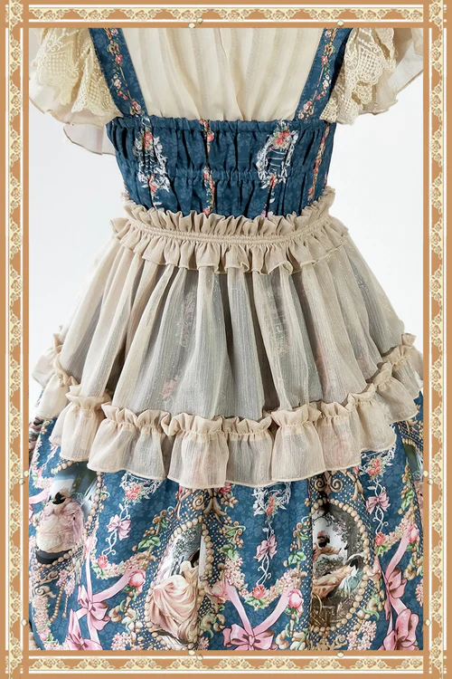 Fairytale Town Prom - Printed Tea Party Classic Lolita JSK Suit - Image 6