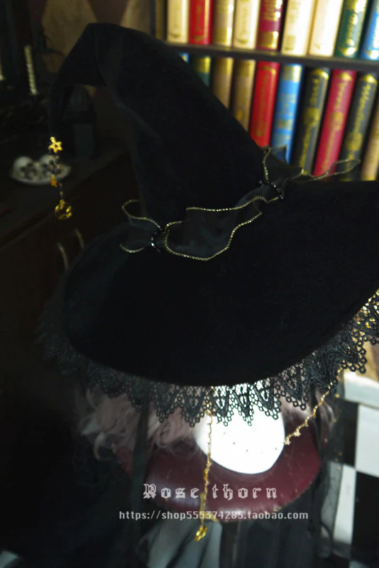Rose Thorn - Twinkle Veil Lolita Halloween Witch Hat - Image 12
