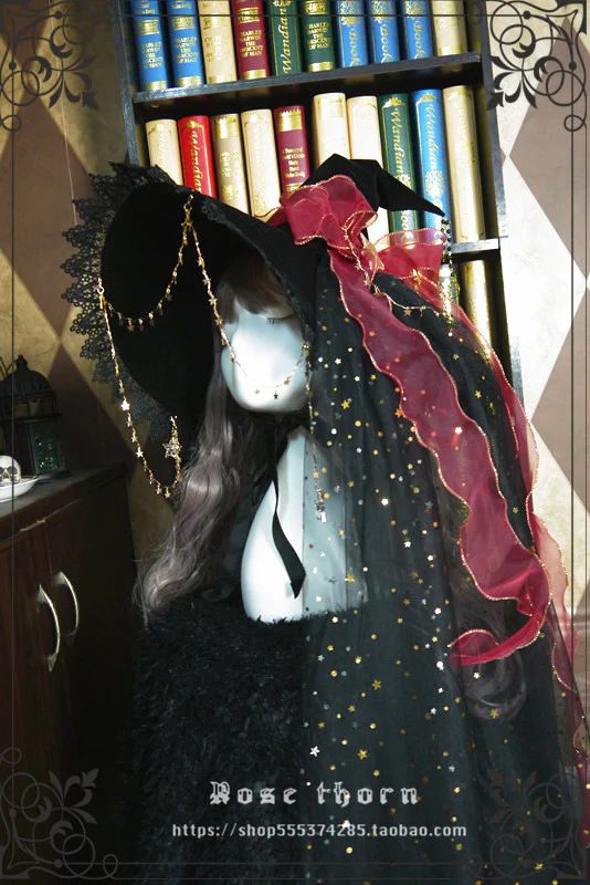 Rose Thorn - Twinkle Veil Lolita Halloween Witch Hat - Image 21