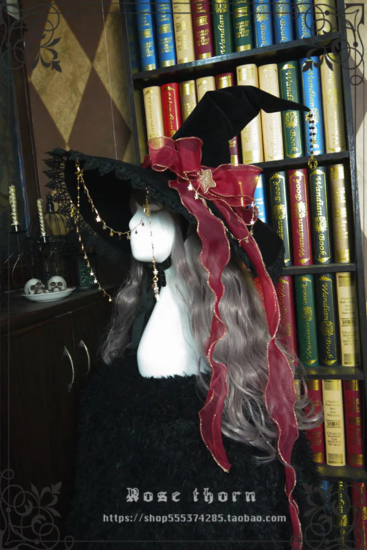 Rose Thorn - Twinkle Veil Lolita Halloween Witch Hat - Image 22