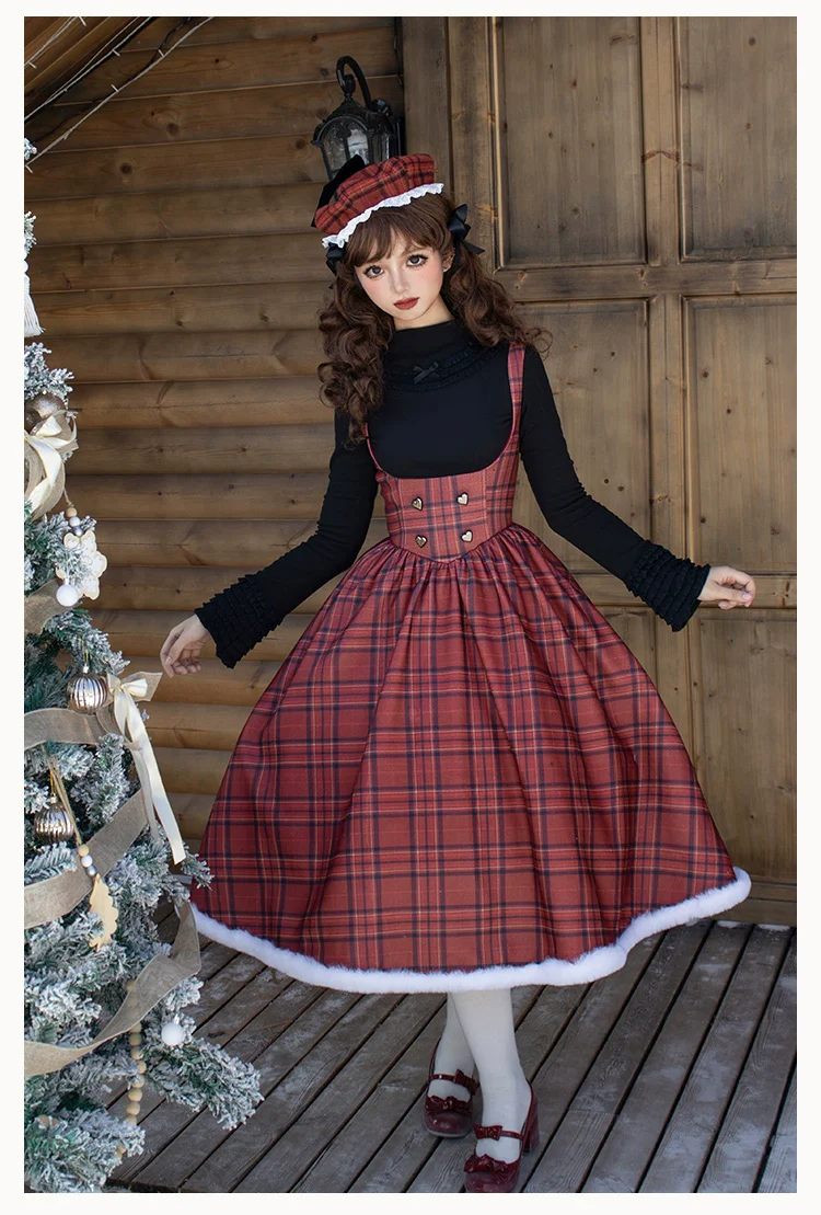 With PUJI - Wish Date - Twins Lolita Fishbone Bust-supporting JSK Winter Scarf-Cape - Image 10