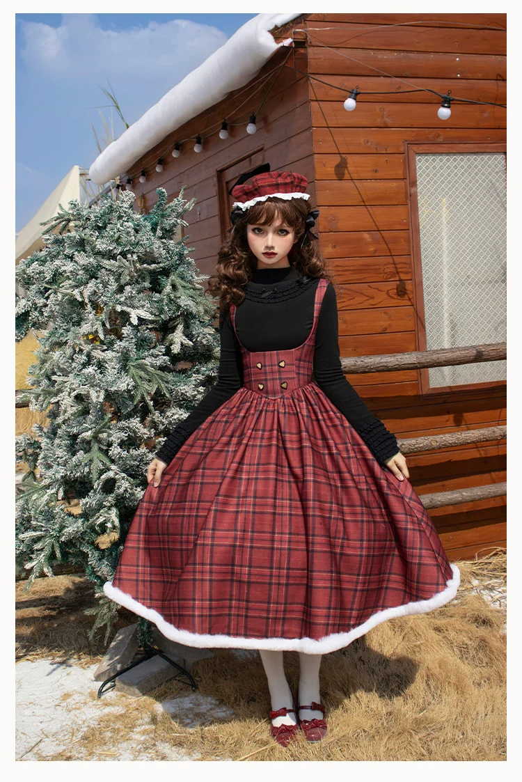 With PUJI - Wish Date - Twins Lolita Fishbone Bust-supporting JSK Winter Scarf-Cape - Image 11