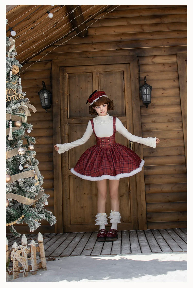 With PUJI - Wish Date - Twins Lolita Fishbone Bust-supporting JSK Winter Scarf-Cape - Image 16
