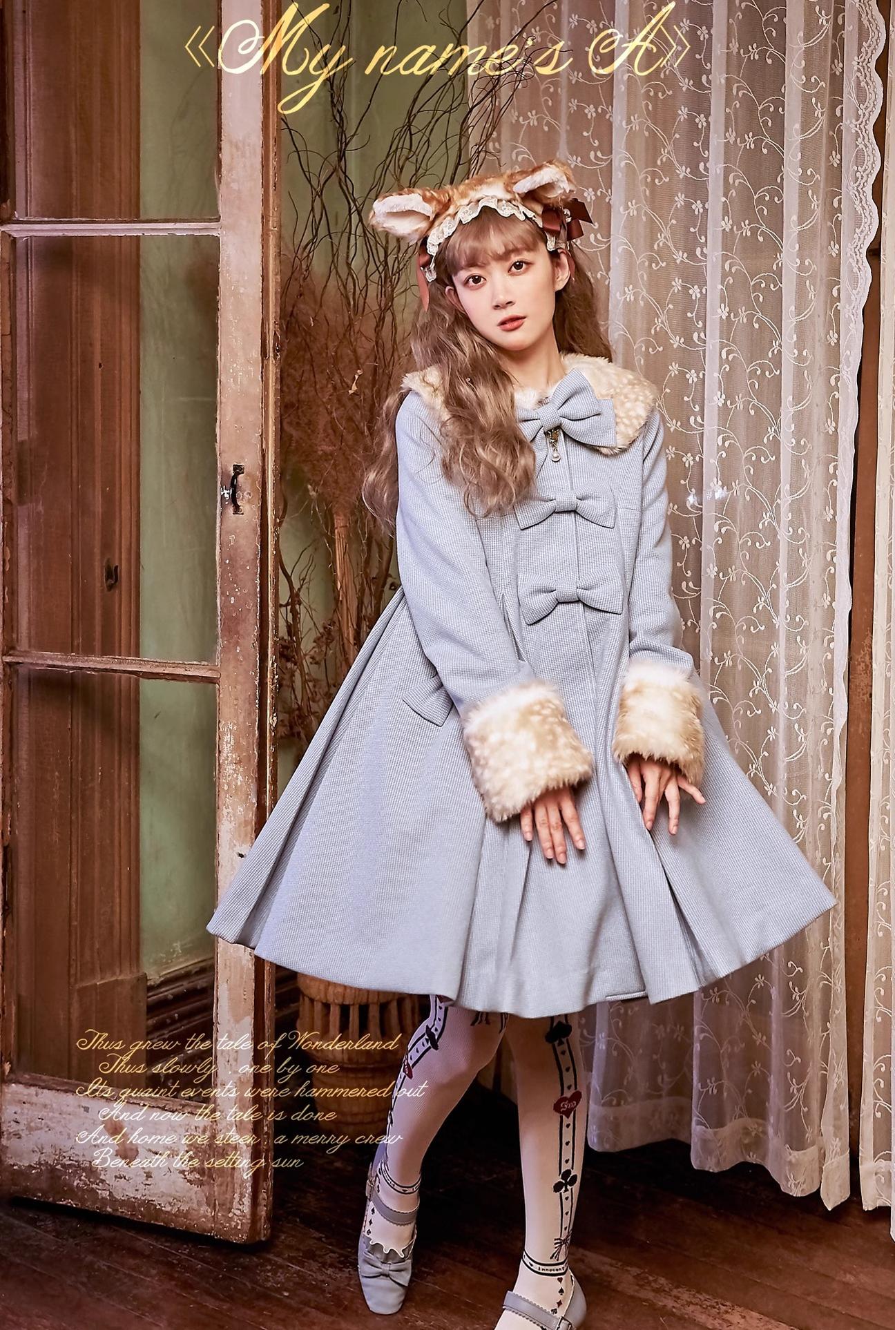 Winter Lolita Coat Wool Bow Overcoat - Image 11