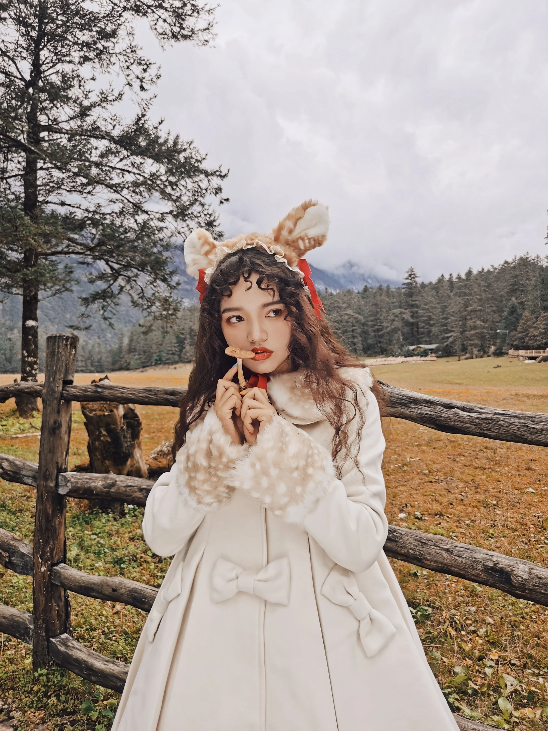 Winter Lolita Coat Wool Bow Overcoat - Image 13
