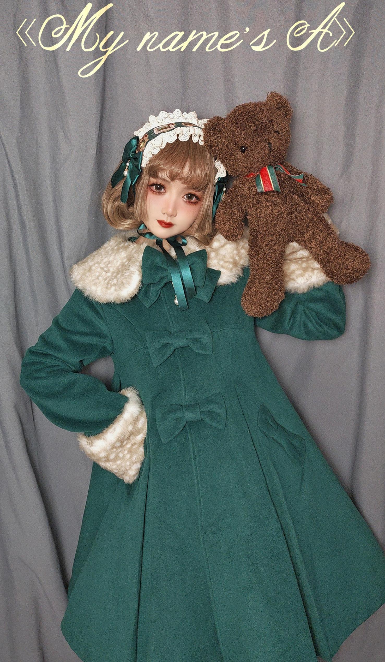 Winter Lolita Coat Wool Bow Overcoat - Image 20