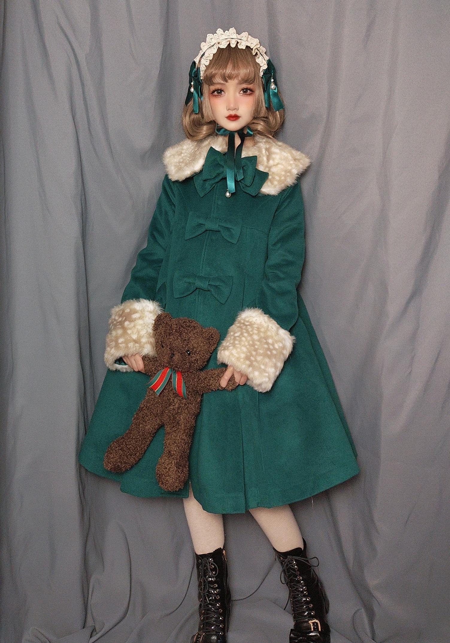 Winter Lolita Coat Wool Bow Overcoat - Image 21