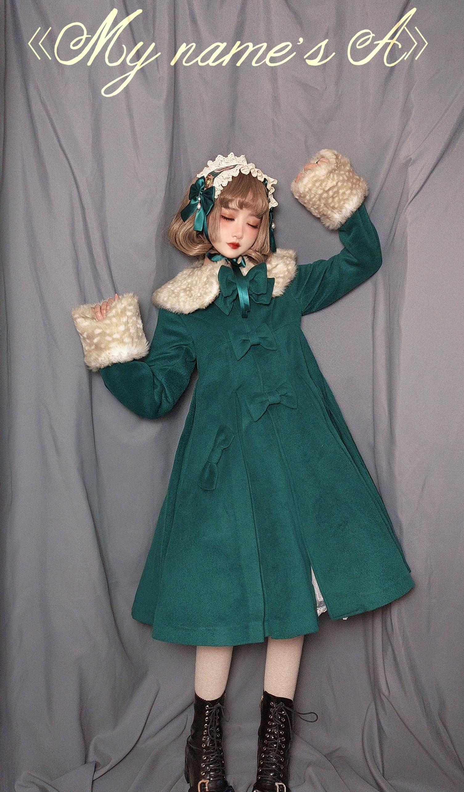 Winter Lolita Coat Wool Bow Overcoat - Image 23