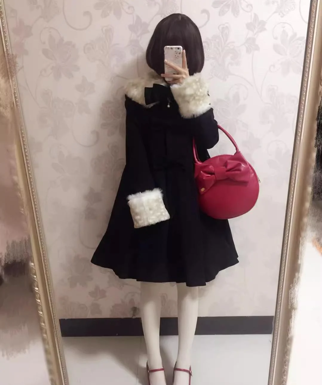 Winter Lolita Coat Wool Bow Overcoat - Image 7