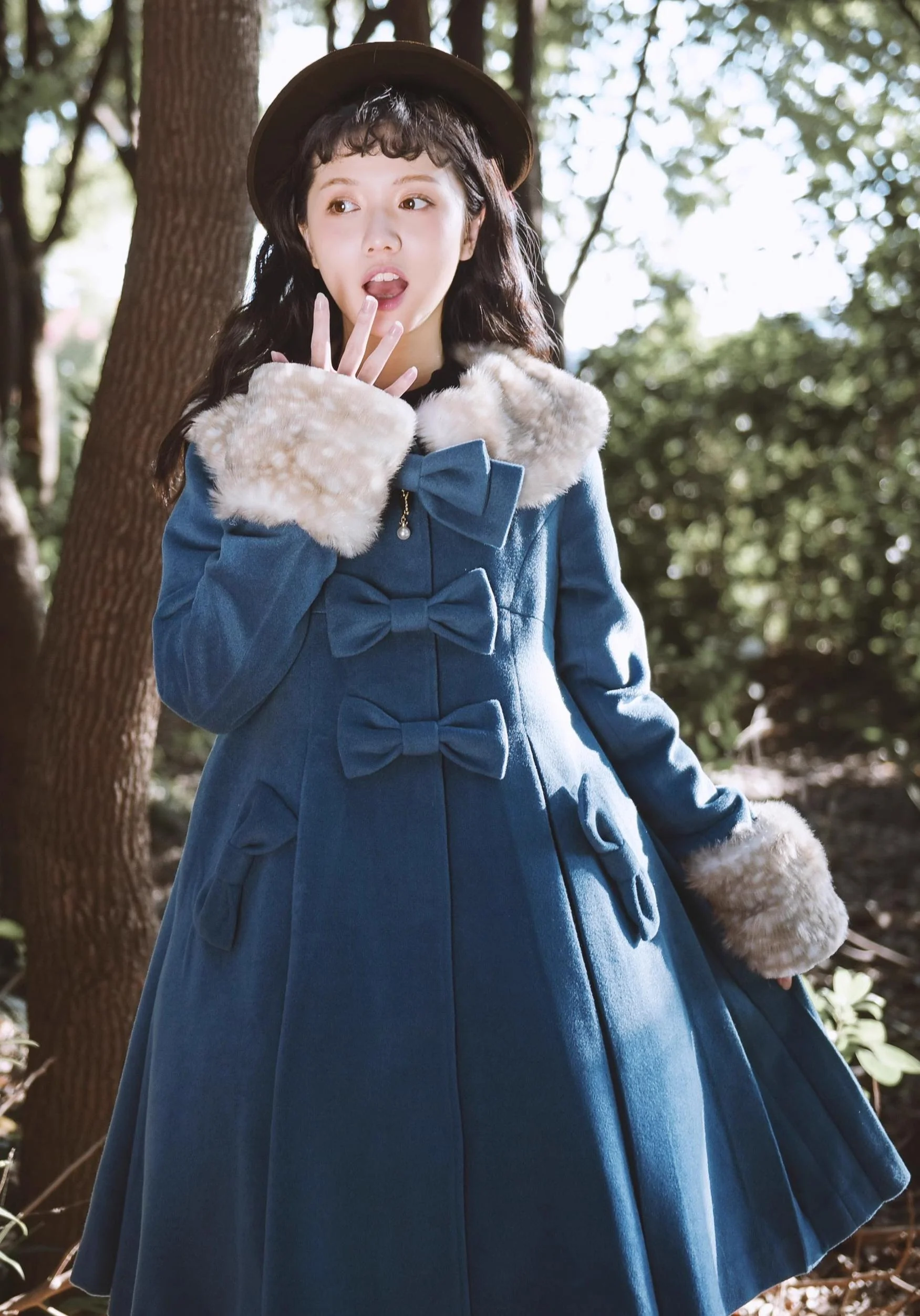 Winter Lolita Coat Wool Bow Overcoat - Image 8