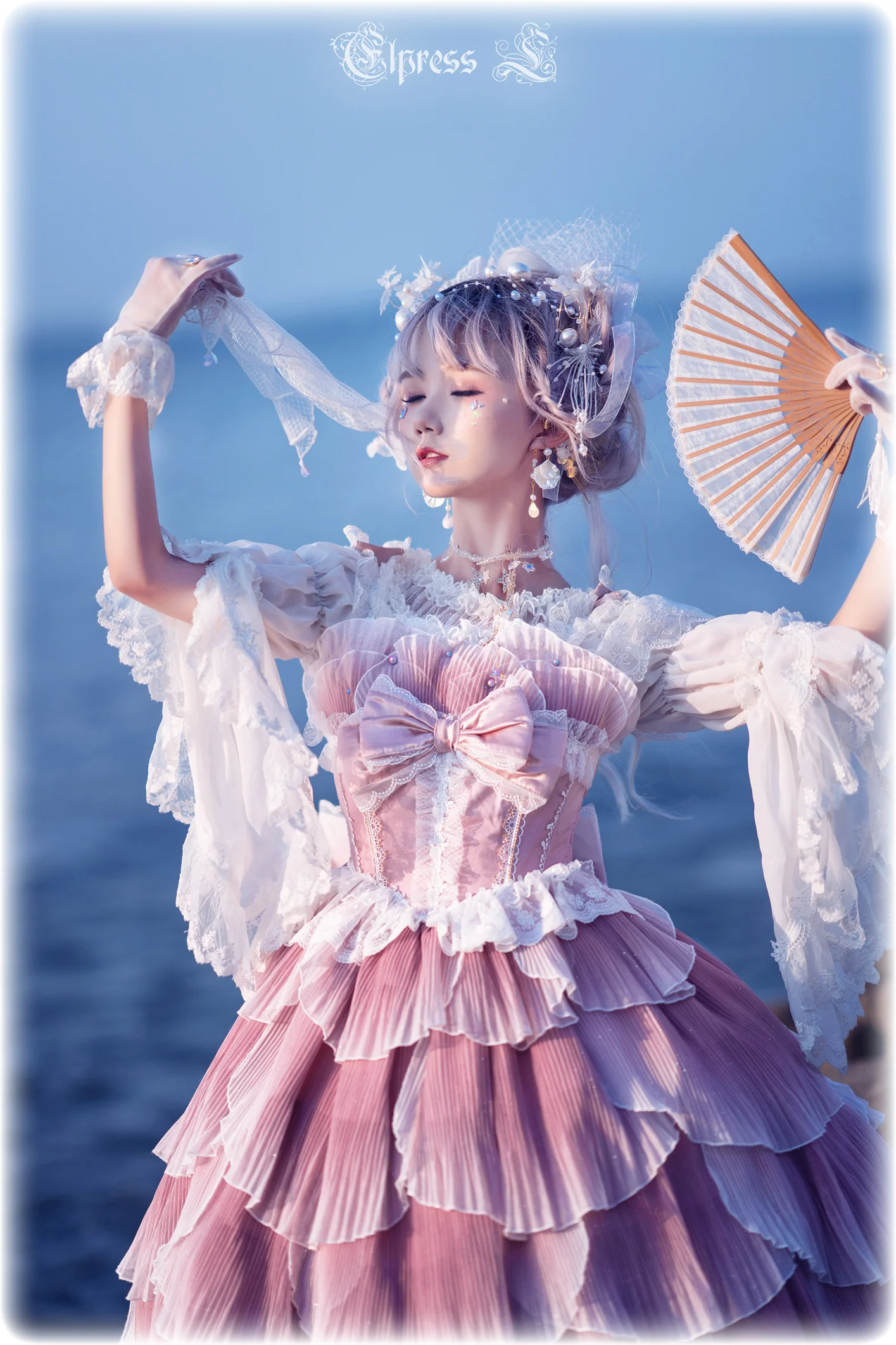 Universal Black White Chiffon Lolita Blouse - Image 8
