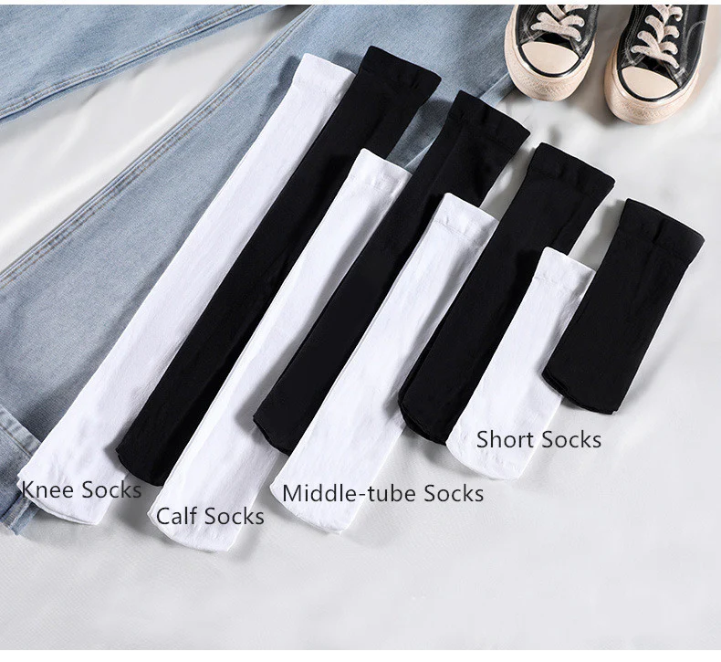 Velvet Solid Summer Lolita Calf Socks Knee Socks - Image 4