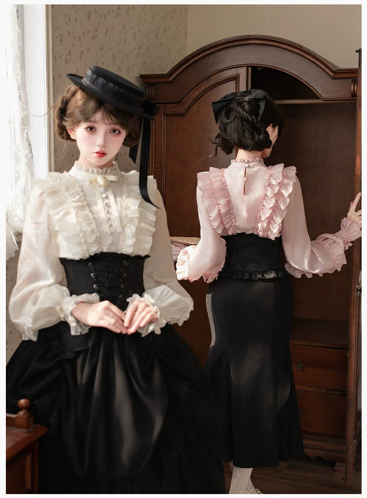 Miss Laura - Versatile Classic Lolita Blouse, Lattern Sleeves - Image 2