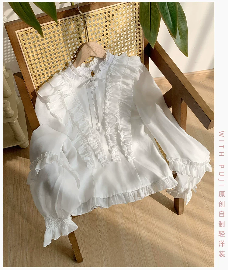 Miss Laura - Versatile Classic Lolita Blouse, Lattern Sleeves - Image 20