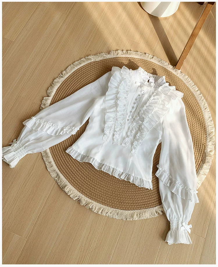 Miss Laura - Versatile Classic Lolita Blouse, Lattern Sleeves - Image 21