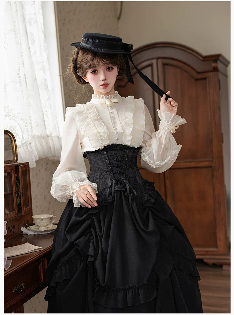 Miss Laura - Versatile Classic Lolita Blouse, Lattern Sleeves - Image 6