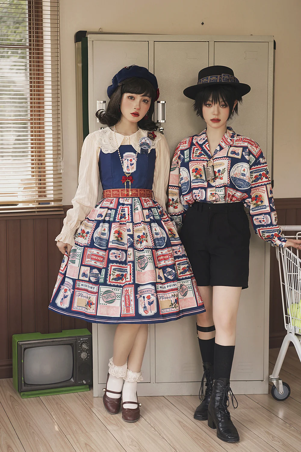 Strawberry Rose - Vintage American Casual Lolita Jumper Dress - Image 14