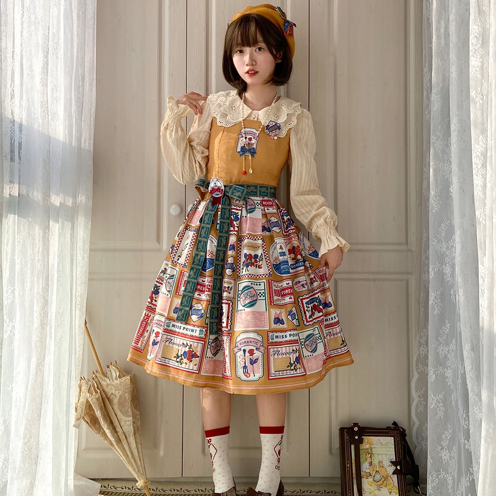 Strawberry Rose - Vintage American Casual Lolita Jumper Dress - Image 4