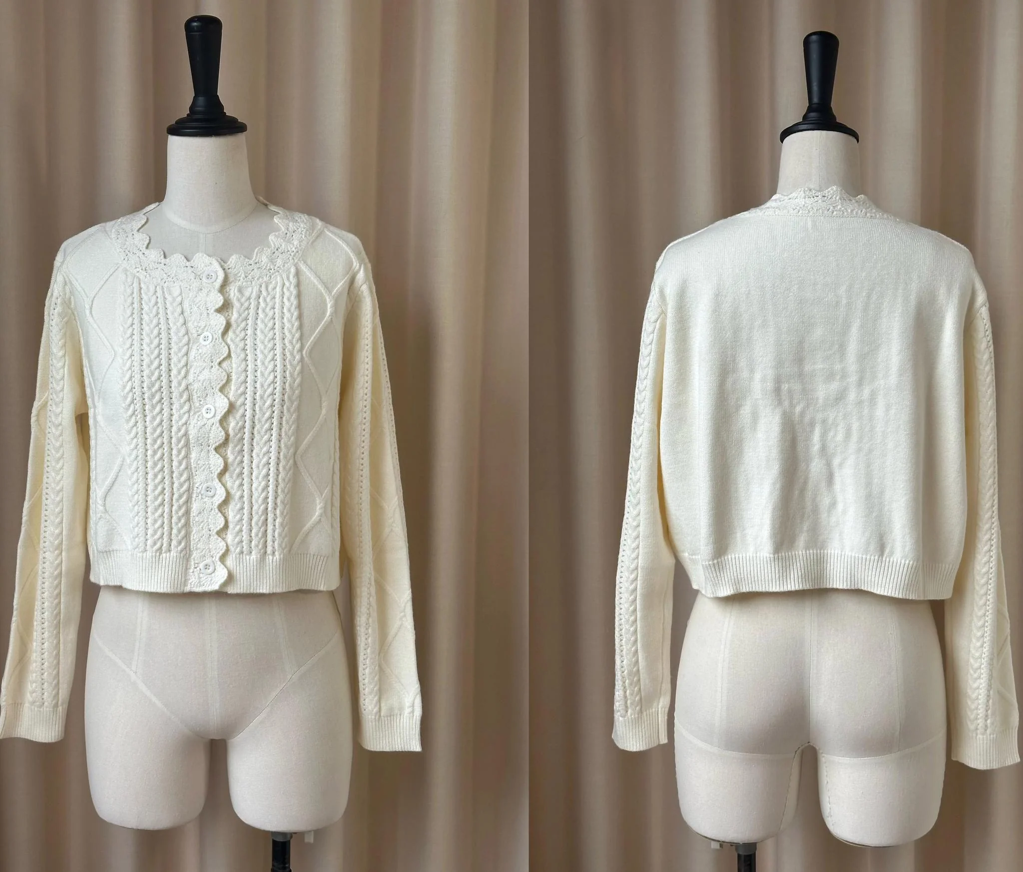 Soft Thought - Vintage Lolita Cardigan Short Knitting Sweater - Image 6
