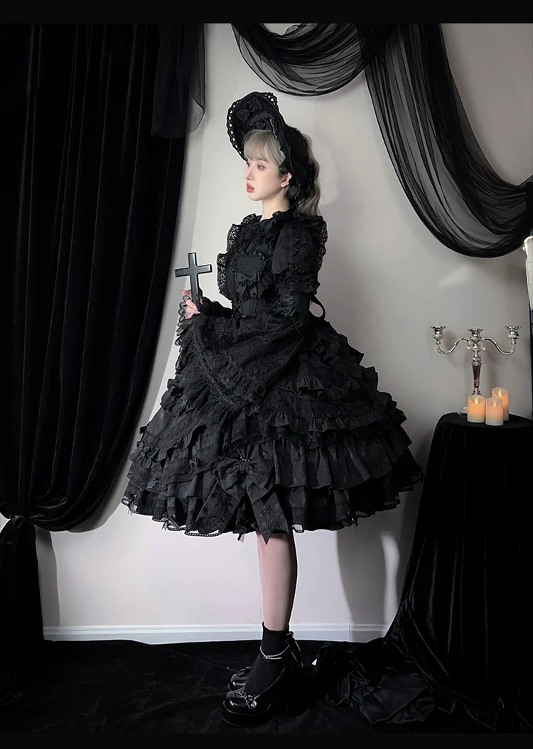 Lost Aqua - Vintage Lolita Dress Set, Cotton Shirt - Image 2