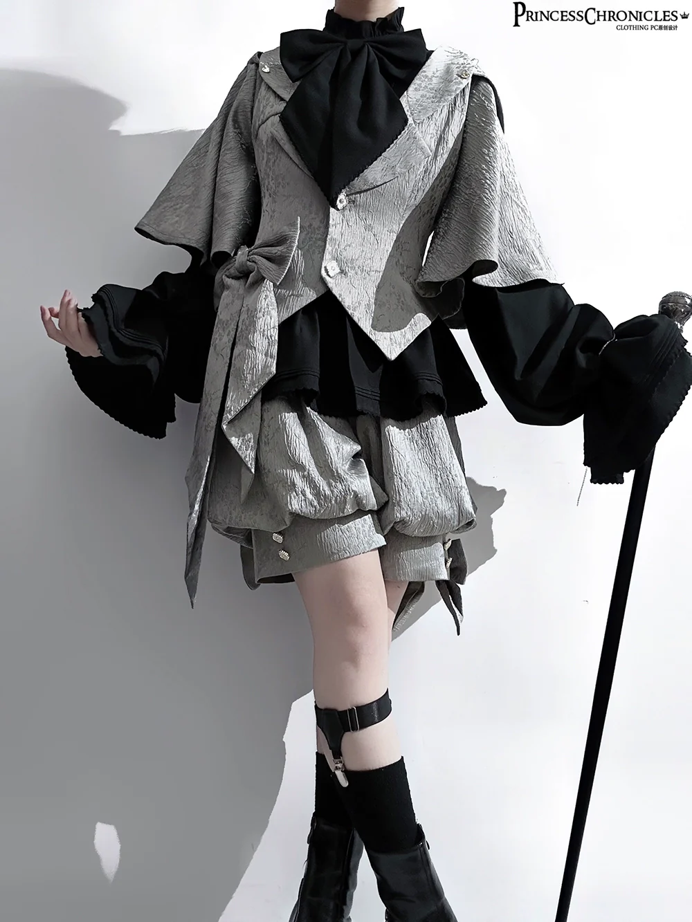 Rabbit Hunting Glacier Gray - Vintage Lolita Grey Coat Kawaii Rabbit Ear Set - Image 10
