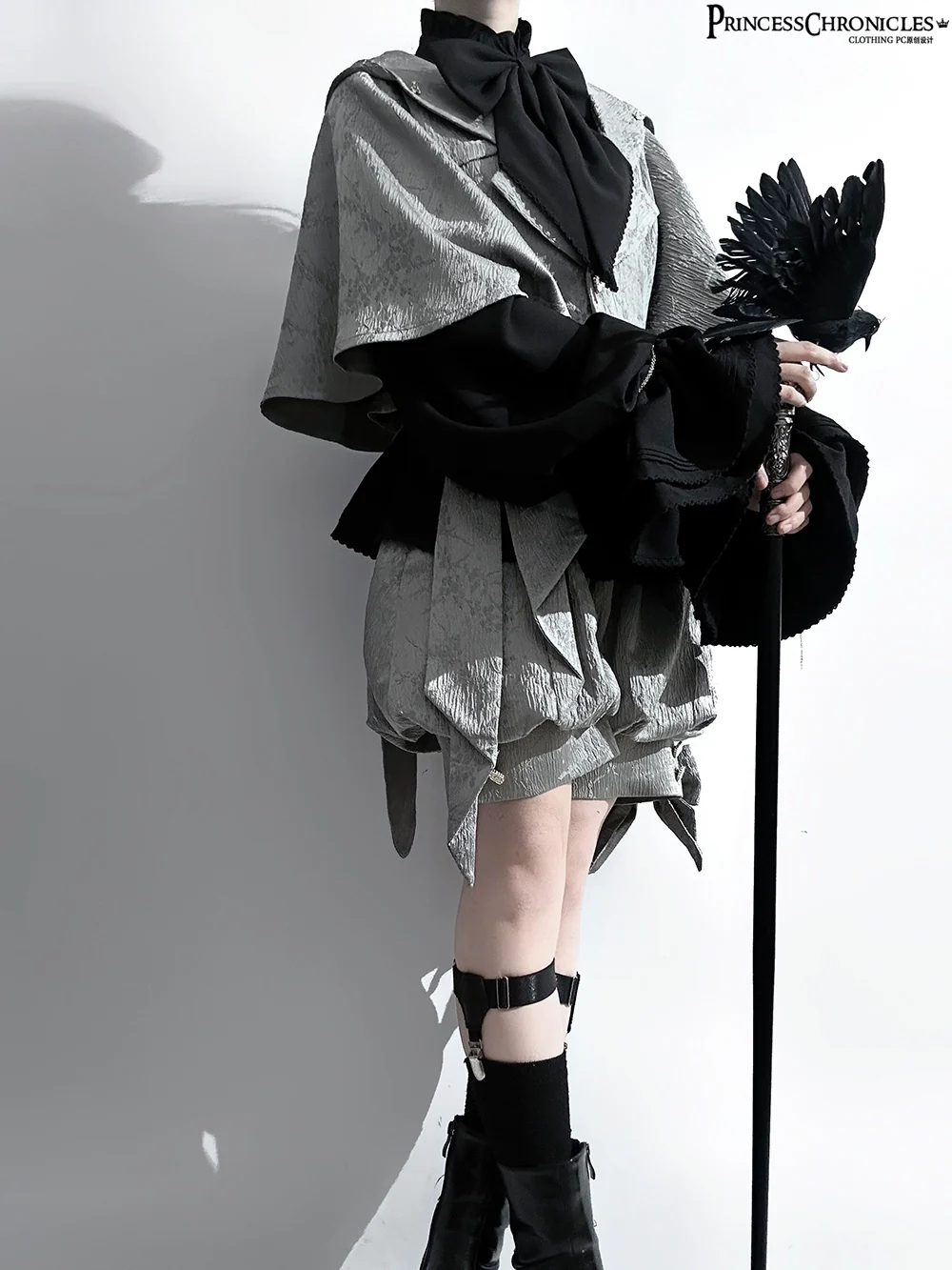 Rabbit Hunting Glacier Gray - Vintage Lolita Grey Coat Kawaii Rabbit Ear Set - Image 11