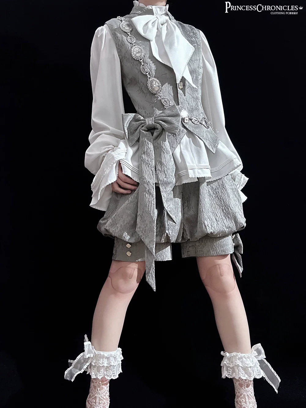 Rabbit Hunting Glacier Gray - Vintage Lolita Grey Coat Kawaii Rabbit Ear Set - Image 13