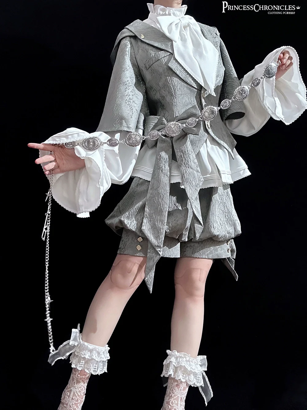 Rabbit Hunting Glacier Gray - Vintage Lolita Grey Coat Kawaii Rabbit Ear Set - Image 14