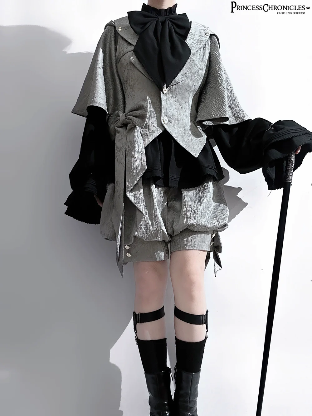 Rabbit Hunting Glacier Gray - Vintage Lolita Grey Coat Kawaii Rabbit Ear Set - Image 8