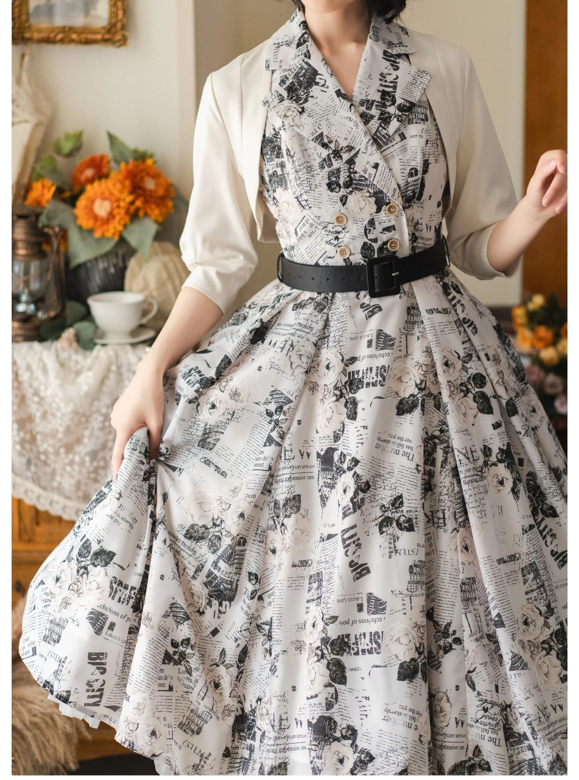 Afternoon Forest - Vintage Lolita Halter-neck JSK Dress in French Style - Image 14