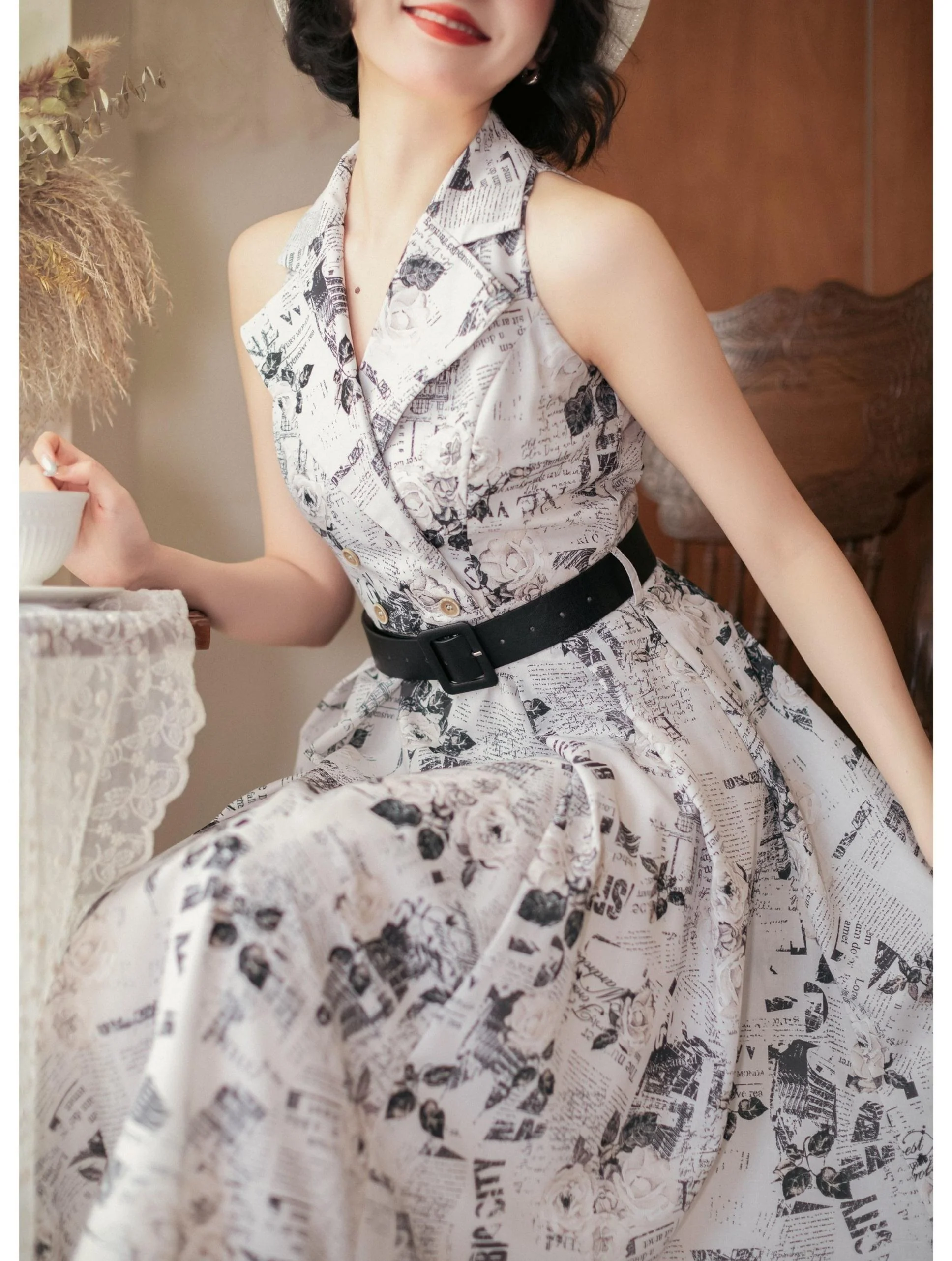 Afternoon Forest - Vintage Lolita Halter-neck JSK Dress in French Style - Image 15