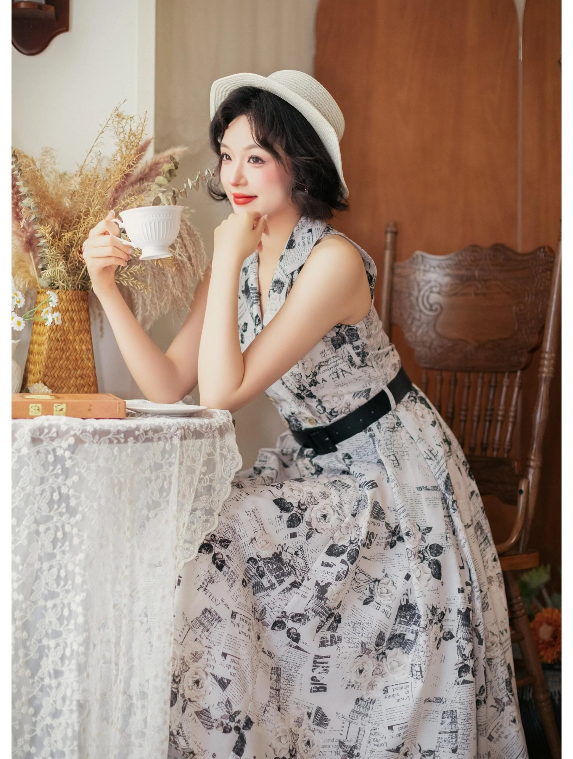 Afternoon Forest - Vintage Lolita Halter-neck JSK Dress in French Style - Image 16