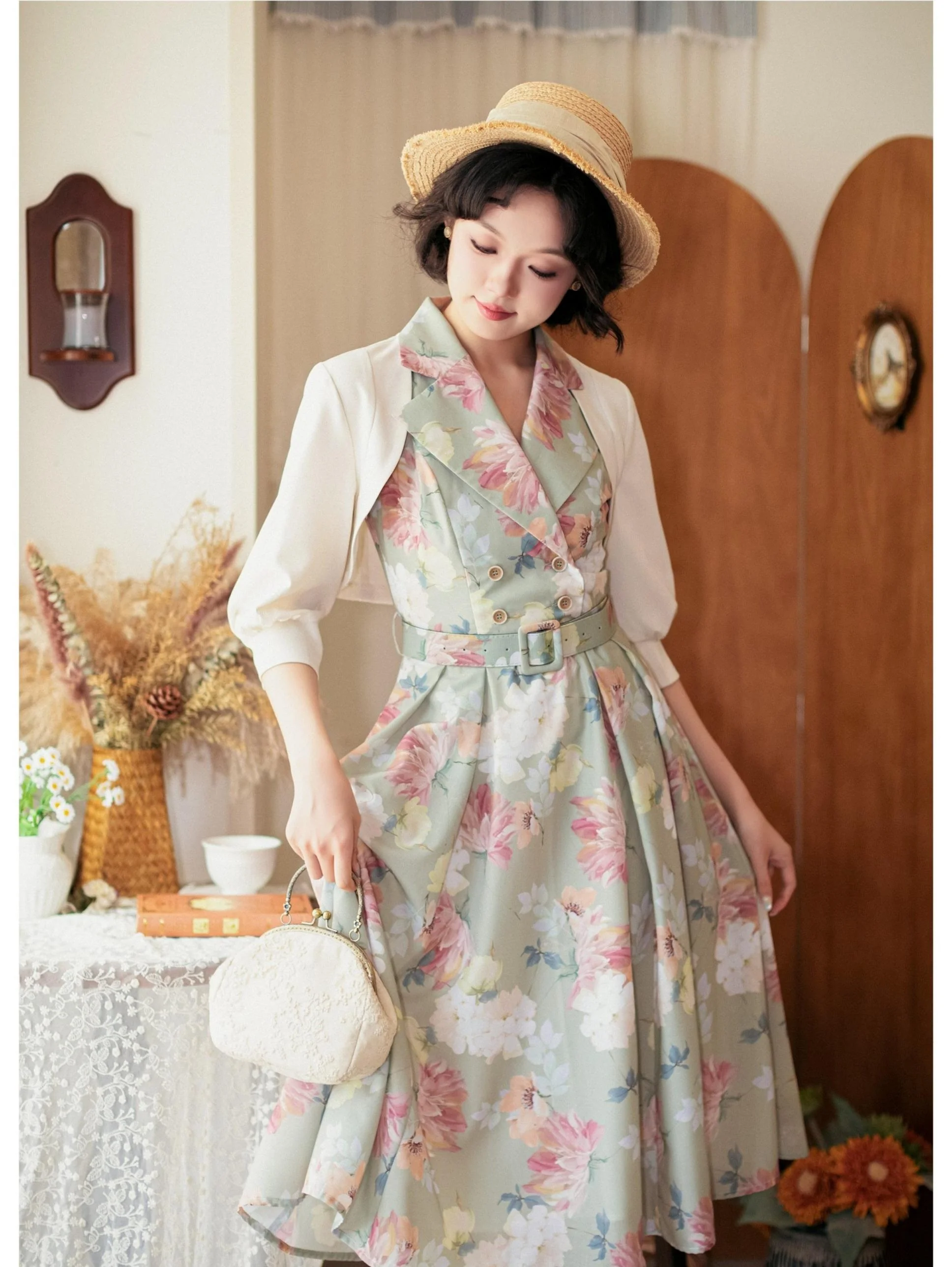 Afternoon Forest - Vintage Lolita Halter-neck JSK Dress in French Style - Image 21