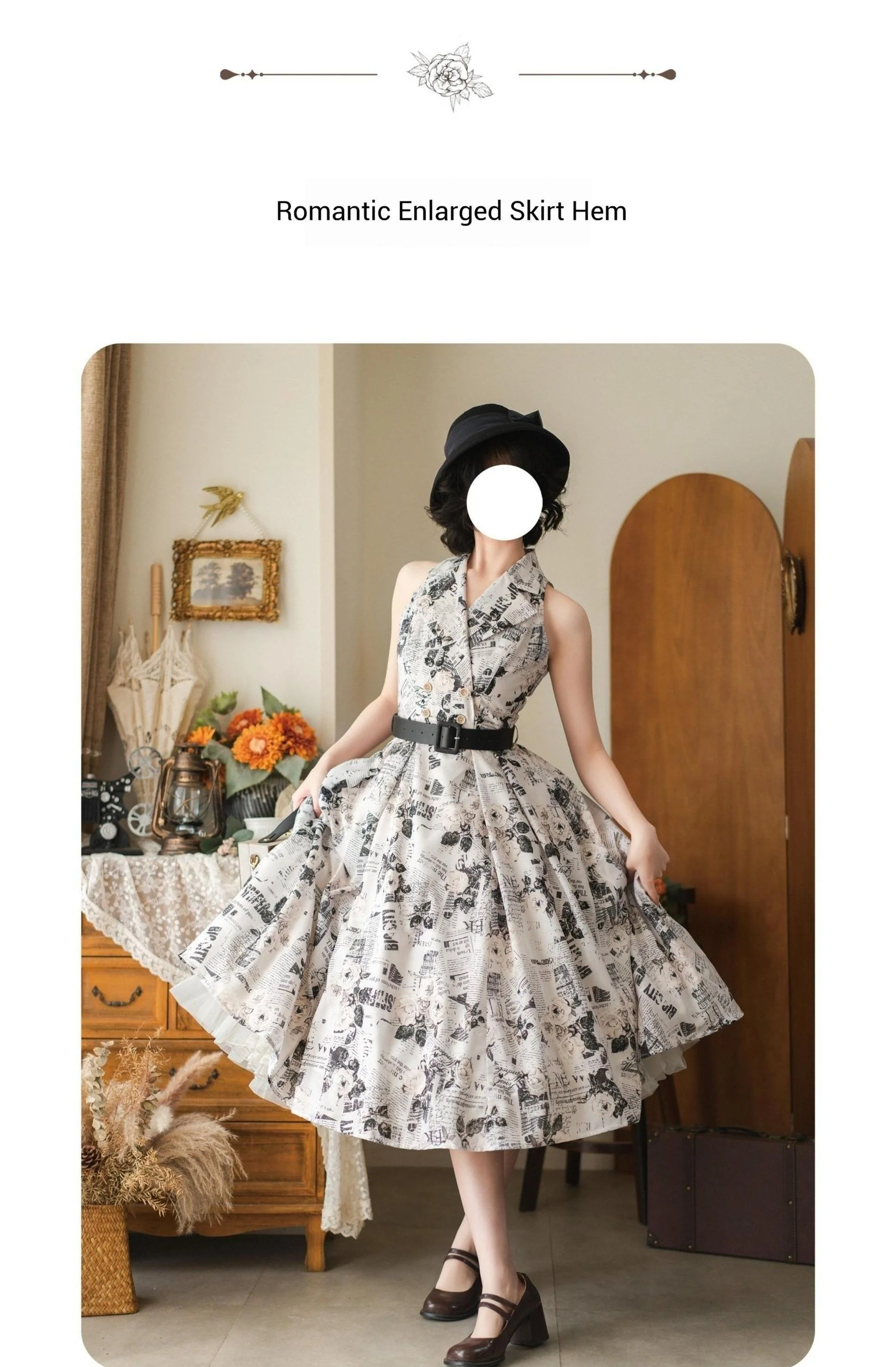 Afternoon Forest - Vintage Lolita Halter-neck JSK Dress in French Style - Image 25